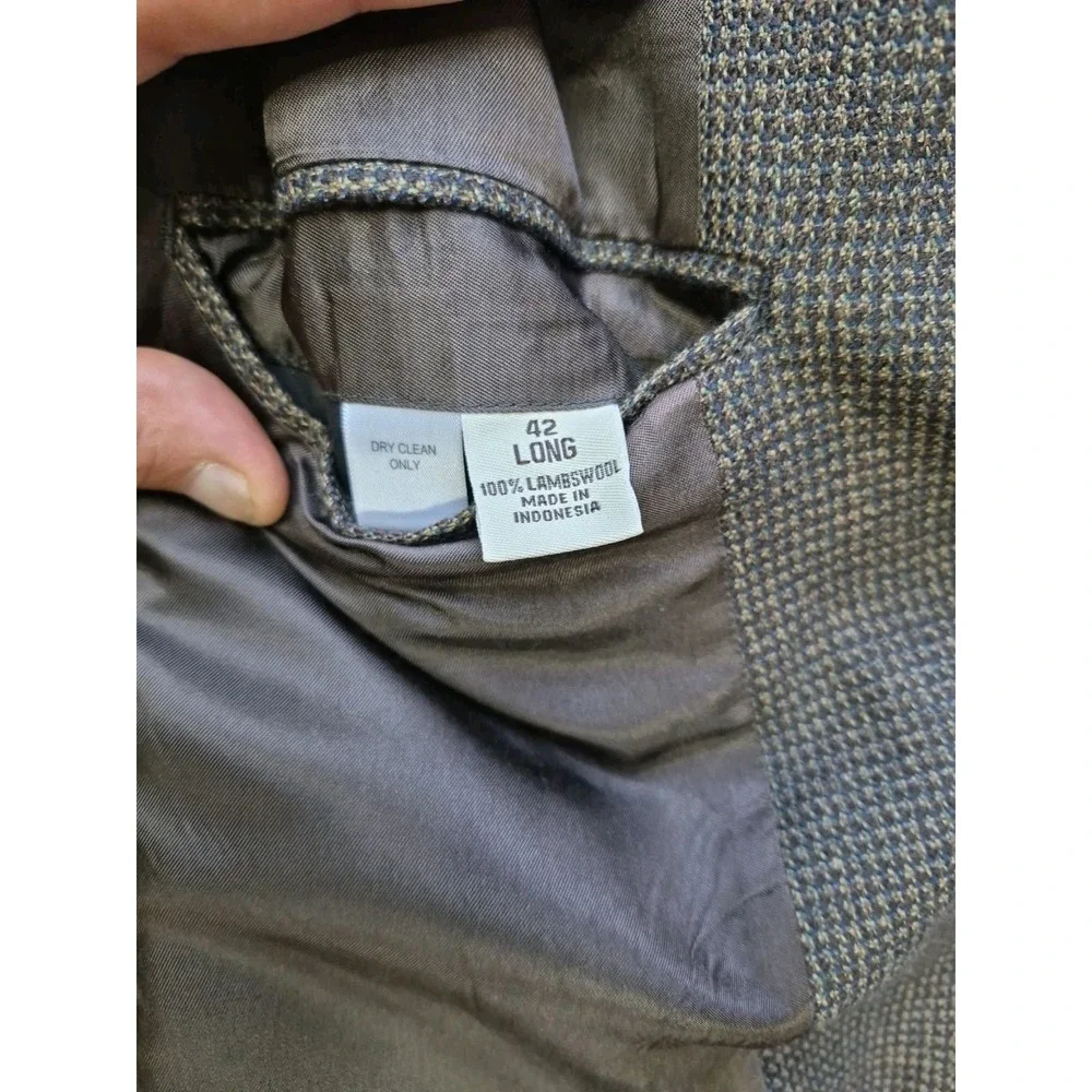 Pronto Uomo Mens Wool Sports Coat 42L Brown Check 2 Button Blazer Italy Style